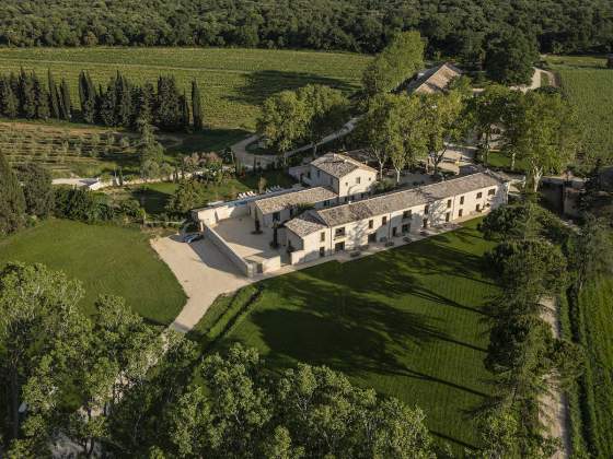 Domaine de Panéry à Pouzilhac. Vignoble vu du ciel